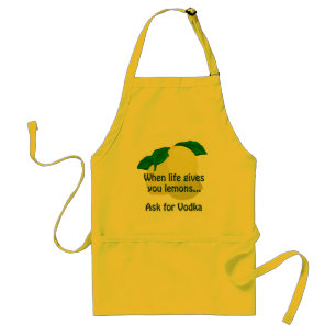 Lemons frågar efter Vodka Funny Gult Apron Förkläde
