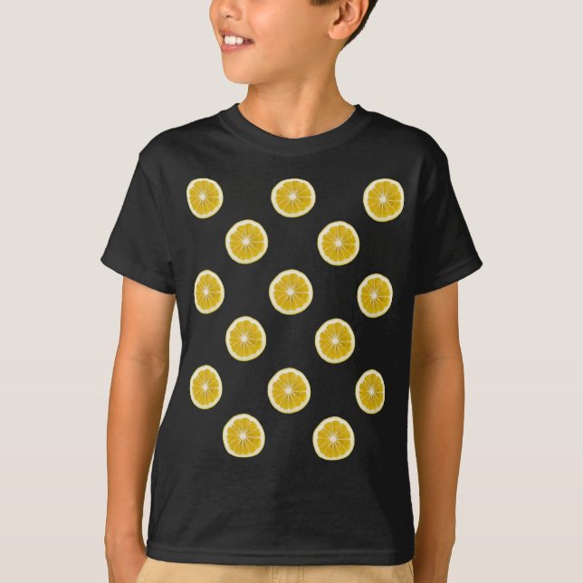 Lemons Fruit Mönster T Shirt (Framsida)