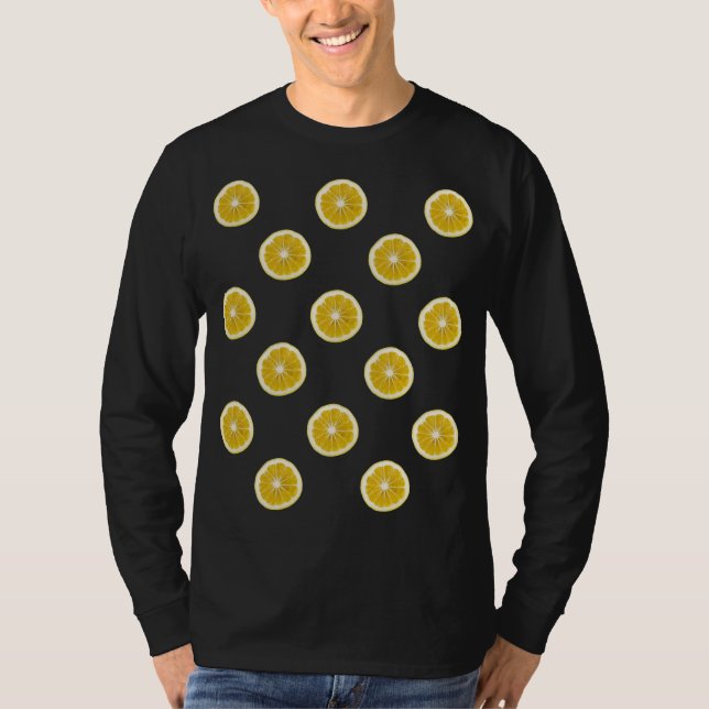 Lemons Fruit Mönster T Shirt (Framsida)