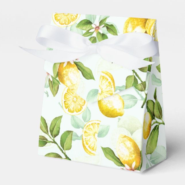 Lemons Fruit Watercolor Summer Fruit Mönster Mint Presentaskar (Framsidan Sidan)