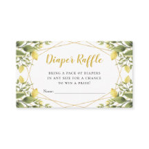 Lemons Greenery Baby Shower Raffle