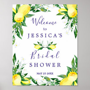 Lemons Greenery Blommar Möhippa Sign Poster
