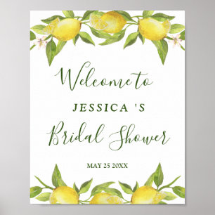 Lemons Greenery Blommar Möhippa Sign Poster