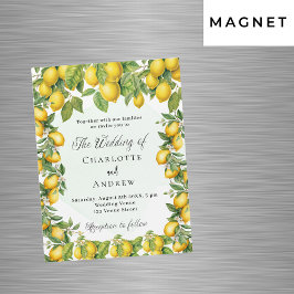 Lemons greenery elegant lyxury bröllop magnetisk inbjudningskort