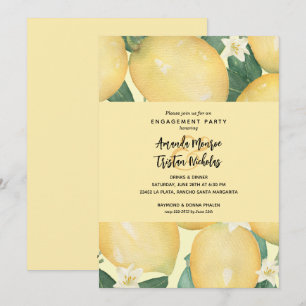 Lemons Greenery Förlovningsfest Inbjudningar