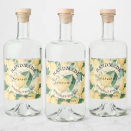 Lemons Greenery Handmade Limoncello Spritflaskor Etikett