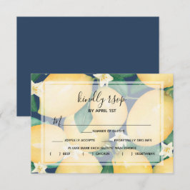Lemons Greenery on Navy Blue OSA Kort