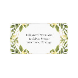 Lemons Greenery Returadress Adressetikett