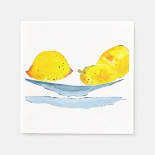 Lemons gult frukt, vattenfärg pappersservett