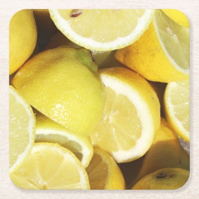 Lemons Gult Underlägg Papper Kvadrat (Framsidan)