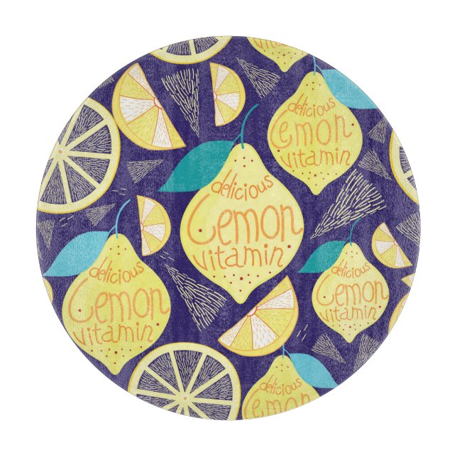 Lemons-handskar: Mörk blått Bright Mönster (Framsidan)