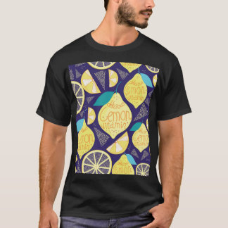 Lemons-handskar: Mörk blått Bright Mönster T Shirt
