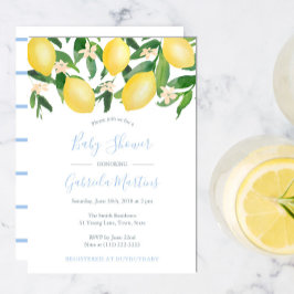 Lemons Himlar Blue Little Boy Baby Shower Inbjudningar