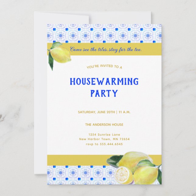 Lemons Humous (Party Boho Lemons Humous) Inbjudningar (Framsida)