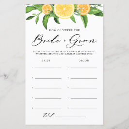 Lemons hur gammalt var Bride and Groom Game?