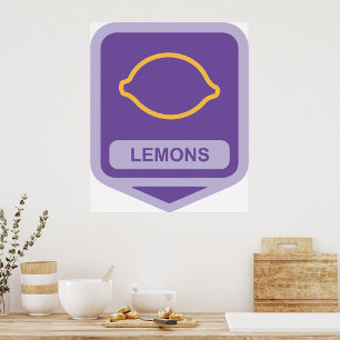 Lemons ikon Fruit Symbol Poster