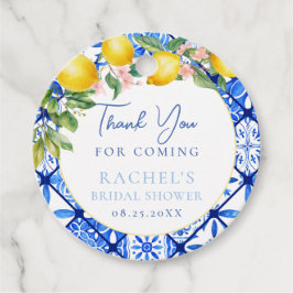 Lemons Italienska Blå Kakel Bröllopsfest Tack Gåvor Etiketter