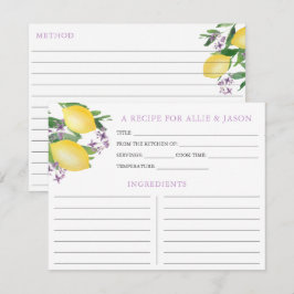 Lemons Lavender-receptkort med lite Namn Inbjudningar