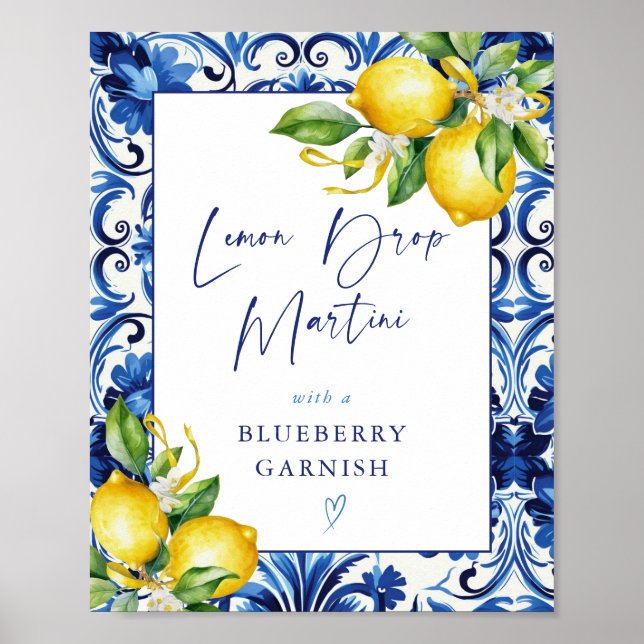Lemons Lemon Drop Martini Sign Poster (Framsidan)