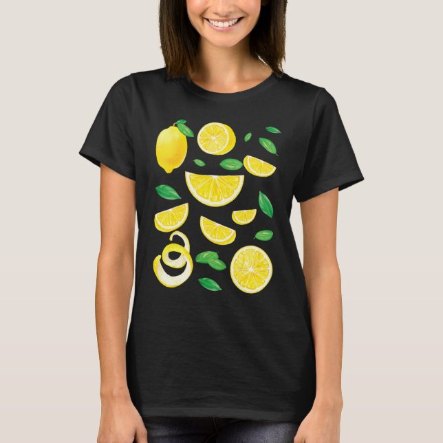 Lemons Lemon Slices Fruit Slices Lemonade Citrus S T Shirt (Framsida)