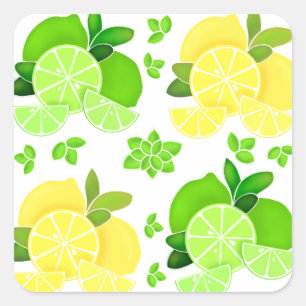 Lemons lime citrusfrukter av citrusfrukter av cit fyrkantigt klistermärke