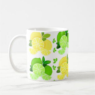 Lemons lime citrusfrukter av citrusfrukter av cit kaffemugg