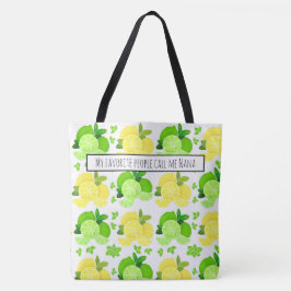 Lemons lime sunny citrusgåva till henne tygkasse