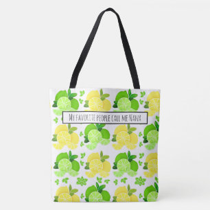 Lemons lime sunny citrusgåva till henne tygkasse