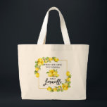 Lemons Limoncello för vattenfärgsfärg i penselskri Jumbo Tygkasse<br><div class="desc">Moderna vattenfärgleemon för penselskript när du använder Life Ge leemons för att göra Limoncello stor tote-säck</div>