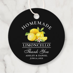 Lemons Limoncello Tack Black Round Gåvor Etiketter