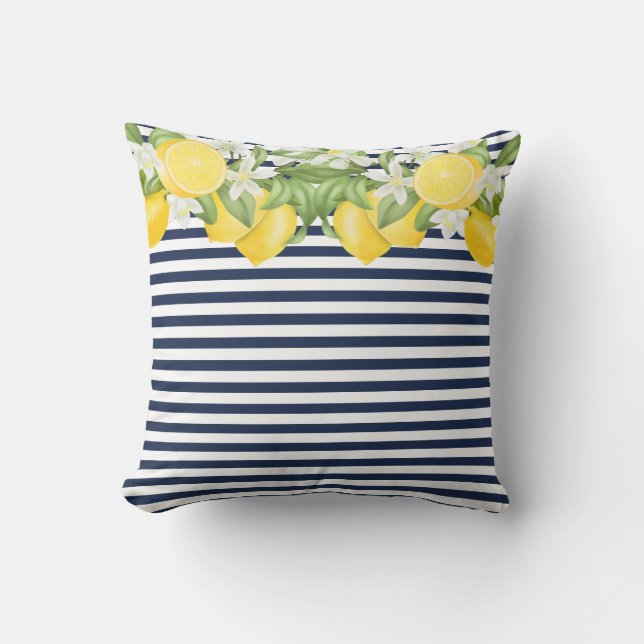 Lemons Lumbalfyllning med vattenfärg i elegant Kudde (Framsida)