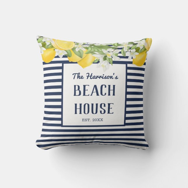 Lemons Lumbalfyllning med vattenfärg i personlig Kudde (Framsida)