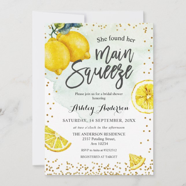 Lemons Main Squeeze-Möhippa Inbjudningar (Framsida)