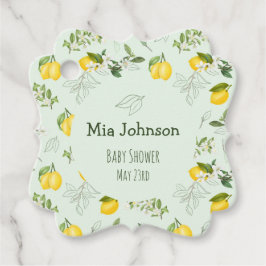 Lemons med färgsfärg för spädbarn i matform gåvor etiketter