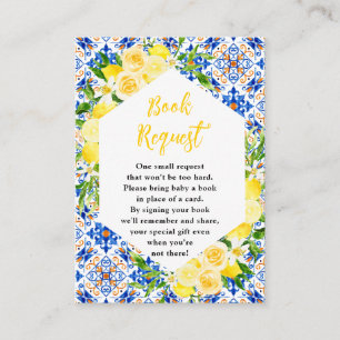 Lemons Medelhavs-inspirerad Baby Shower Bok Begära Tilläggskort