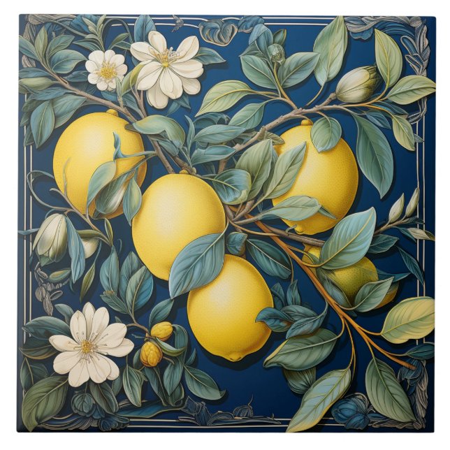 Lemons Mediterranean Summer Citrus Kakelplatta (Framsidan)