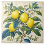 Lemons Mediterranean Summer Citrus Kakelplatta<br><div class="desc">Gult Lemon Fruits Mediterranean Design.</div>