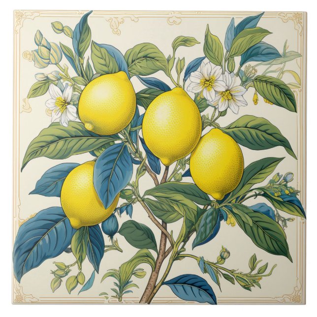 Lemons Mediterranean Summer Citrus Kakelplatta (Framsidan)
