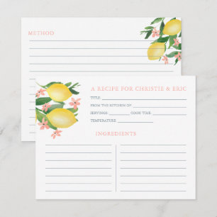 Lemons Mjuk Rosa Text Flowers Visar mottagarkort Inbjudningar