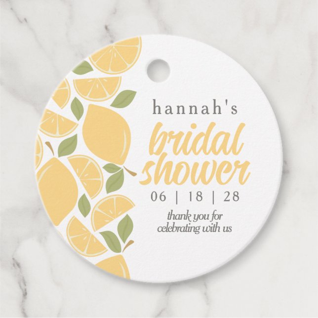 Lemons Möhippa eller Bröllop Gåvor Etiketter (Framsida)