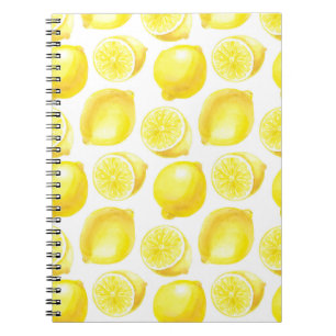 Lemons mönster anteckningsbok med spiral