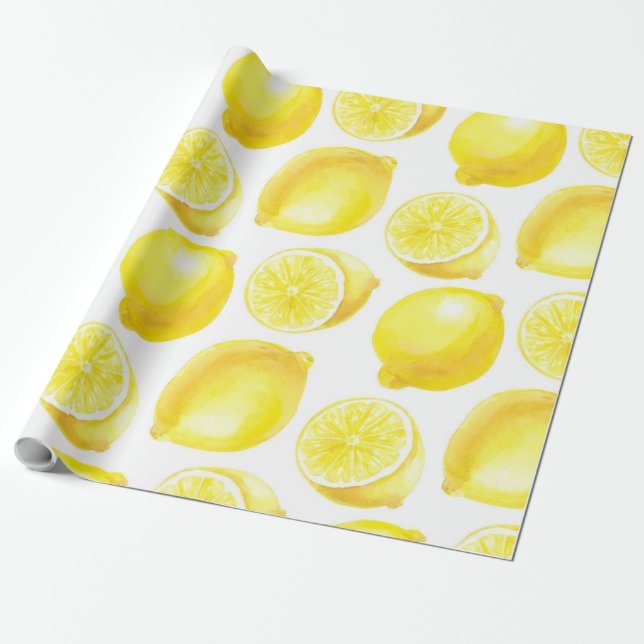 Lemons mönster presentpapper (Utrullad)