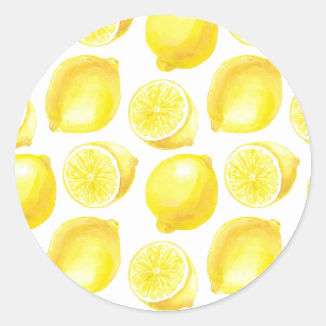 Lemons mönster runt klistermärke (Framsida)
