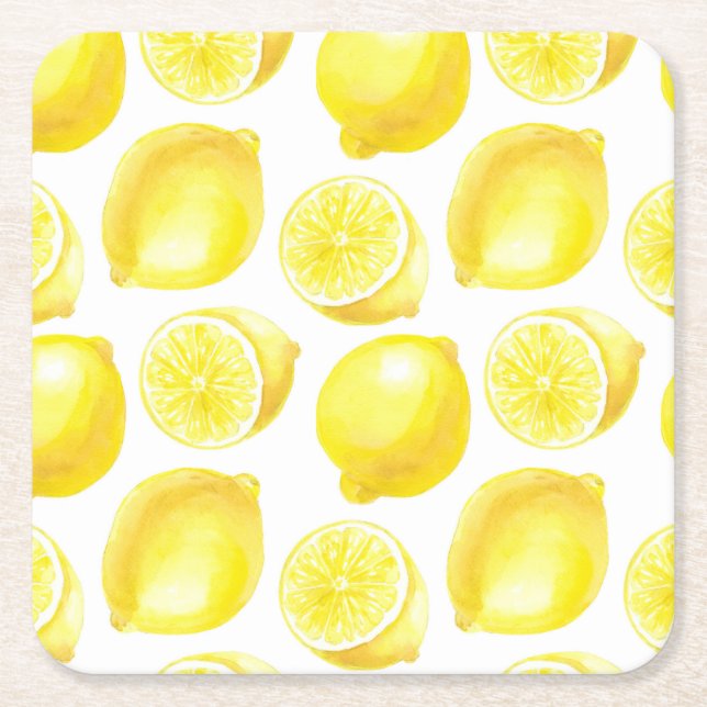 Lemons mönster underlägg papper kvadrat (Framsidan)