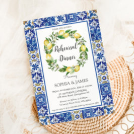 Lemons Mosaic Tiles Mediterranean Rehearsal Middag Inbjudningar