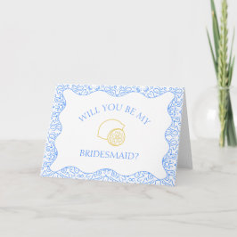 Lemons och Blue Tiles Italy Bridesmaid Frieri Kort
