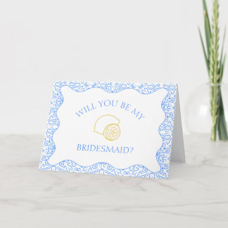 Lemons och Blue Tiles Italy Bridesmaid Frieri Kort