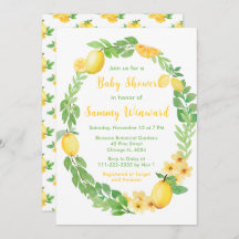 Lemons och Greenery Baby Shower