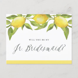 Lemons och Greenery kommer att bli min Jr Bridesma Meddelande Vykort