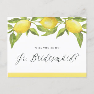Lemons och Greenery kommer att bli min Jr Bridesma Meddelande Vykort